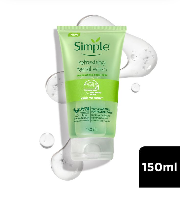 Simple Kind To Skin Refreshing Facial Gel Wash 150ml