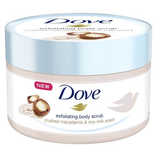 Dove Exfoliating Body Scrub Crushed Macadamia &amp; Rice Milk (225ml)
